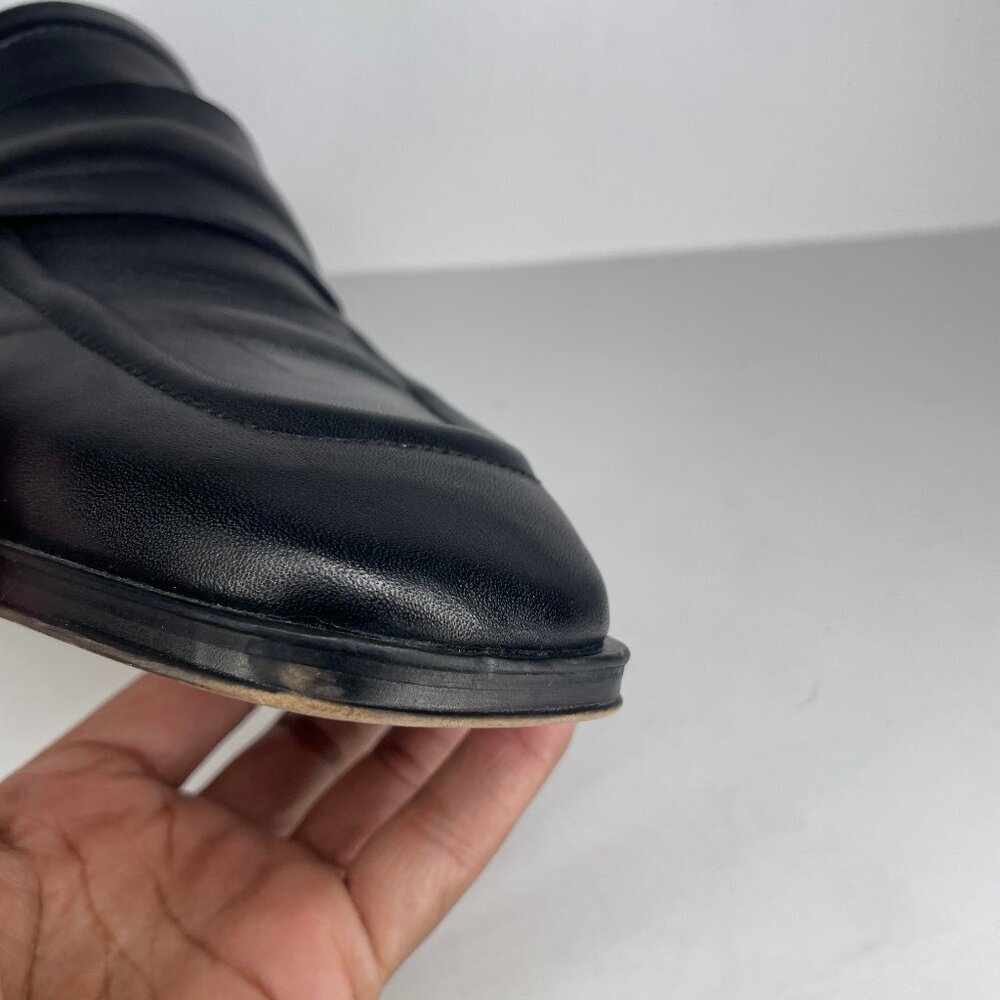 ALDO Dark Academia Square Toe Penny Loafers Black Leather Size 12 - Picture 7 of 12